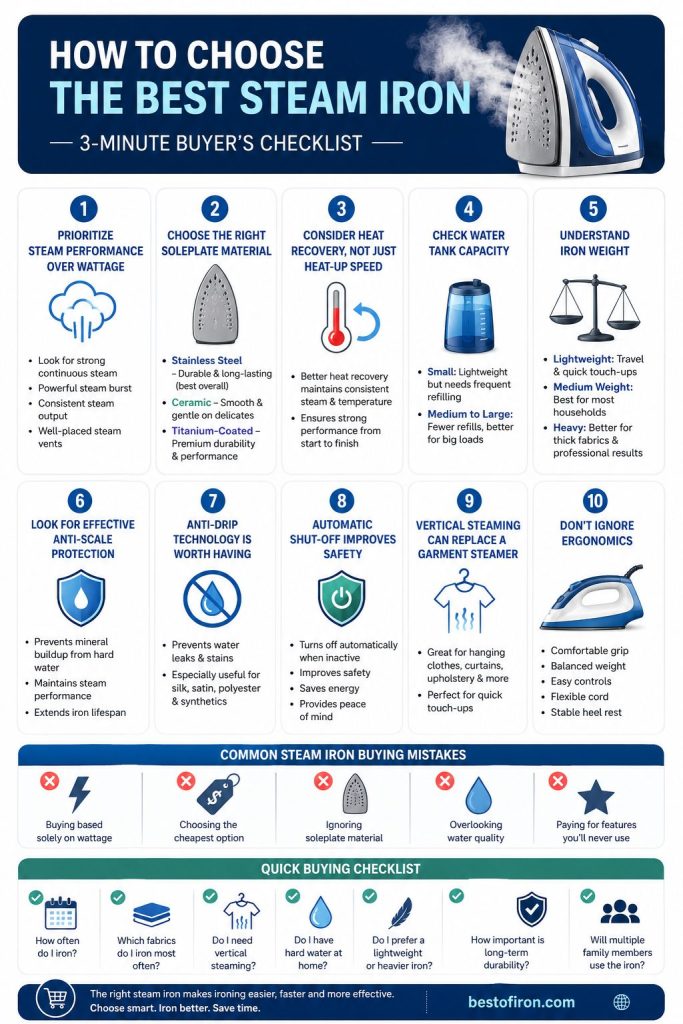 buying guide for steam iron