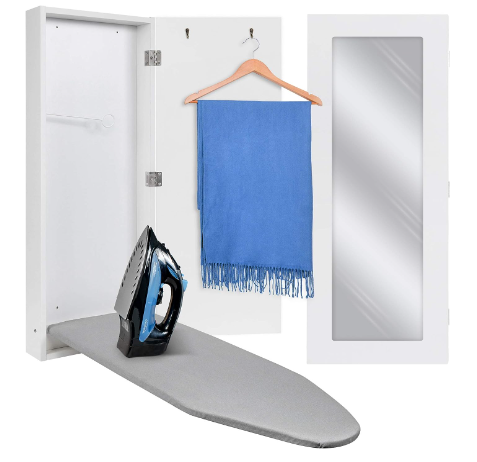Ivation Wall-Mounted Ironing Board Cabinet with Mirror