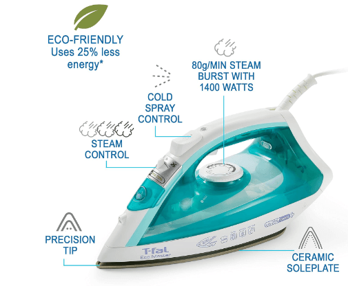 T-fal Ceramic Soleplate Steam Iron for Clothes